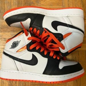 Nike High-Top Sneakers in Black, White, and Orange